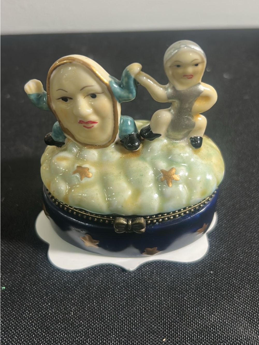 Hand-Painted the dish ran away with a spoon Ceramic Trinket Box